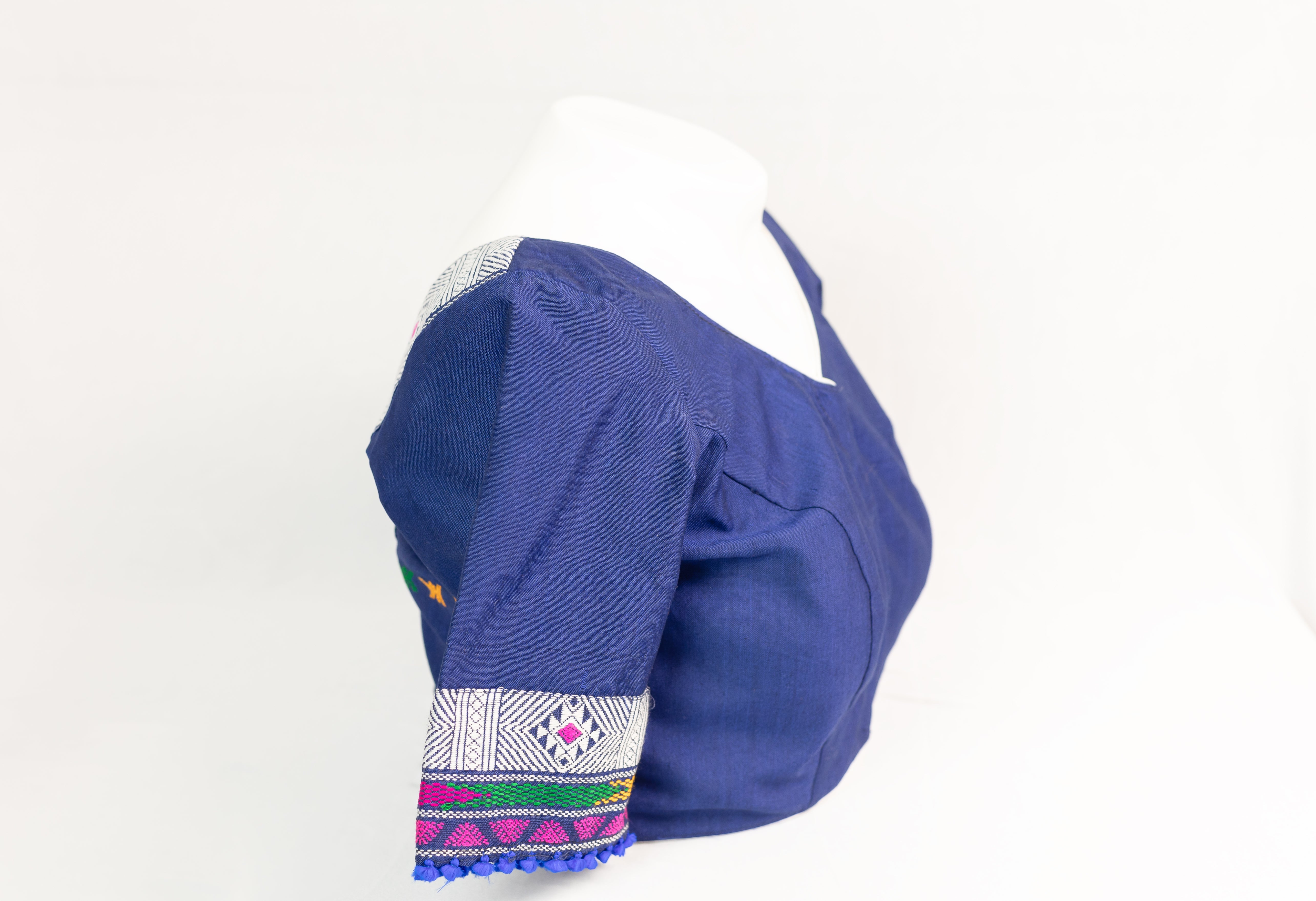 SWEETHEART NECK BLOUSE WITH TRADITIONAL KARBI MOTIF